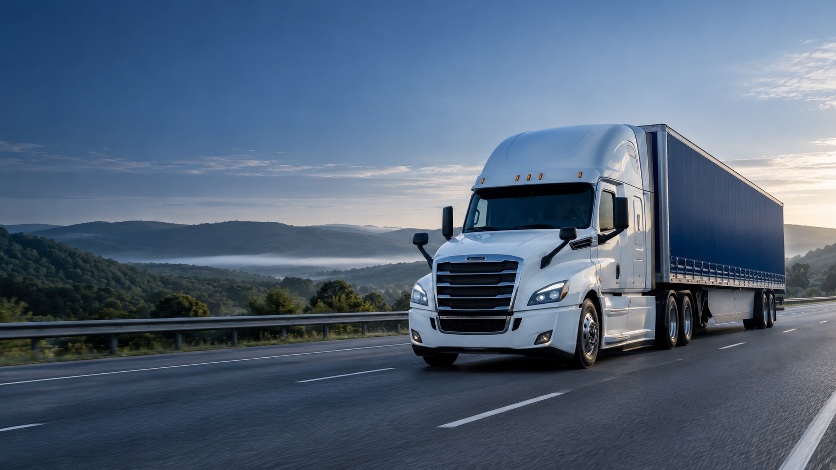 Tractor-trailer on a United States highway